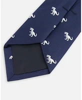 Deux par Boy Neck Tie Navy Blue And Dino - Toddler|Child