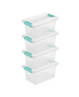 Sterilite 64 Quart Latching Storage Tote Box (6 Pack) + Medium Clip Box (4 Pack)