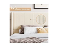 gaomon Full Size Rattan Bed Frame with Headboard, Boho Cane Platform Bed Frame with Strong Metal Slat, Noise Free
