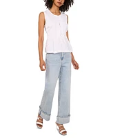 1.State Women's Sleeveless Cotton Pintucked Blouse