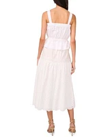 1.State Womens Cotton Pintucked Peplum Top Eyelet Skirt