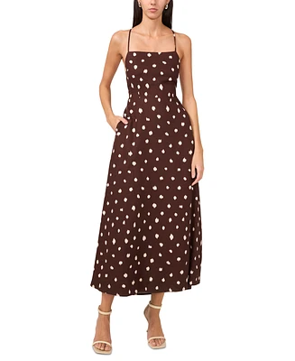 1.State Women's Linen Blend Printed Maxi Dress