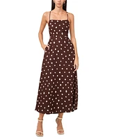 1.State Women's Linen Blend Printed Maxi Dress