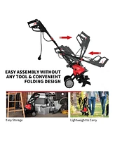 Mecale 14 Inch 10 Amp Corded Electric Tiller and Cultivator with 9-Inch Tilling Depth