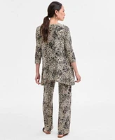 Jm Collection Printed Tunic Top Printed Pull On Pants Exclusively At Macys