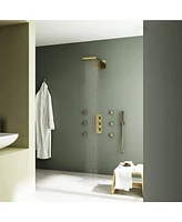 Boyel Living 4 Function Shower System with Handheld Head Rainfall Side Body Jets, Brushed Nickel