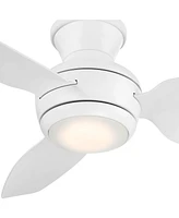 Casa Vieja 36" Whirl Modern Country Indoor Outdoor Ceiling Fan 3 Blade Led Light Remote Control Matte White Finish Blades Bedroom Patio Living Room Ki