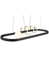 Possini Euro Design Allen 39 1/4" Modern Pendant Ceiling Light Fixture Dining Room Over Table Kitchen Island Foyer Hanging Linear Unique Led Dimmable