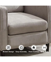 Boyel Living Accent Chair Modern Linen Fabric Armchair for Living Room Sofa Chair
