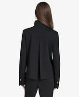 Halston Women's Ponte Snap-Front Embellished-Button Jacket