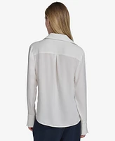 Halston Women's Utility Collared Button-Front Blouse