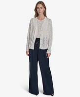 Halston Women's Textured-Knit V-Neck Cardigan