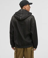 Mode of One Men's Concrete Relaxed-Fit Denim Hoodie, Exclusively at Macy's