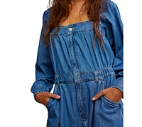 Free People Women's Clara Denim Jumpsuit