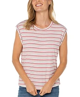 Liverpool Los Angeles Petite Striped Sleeveless Top