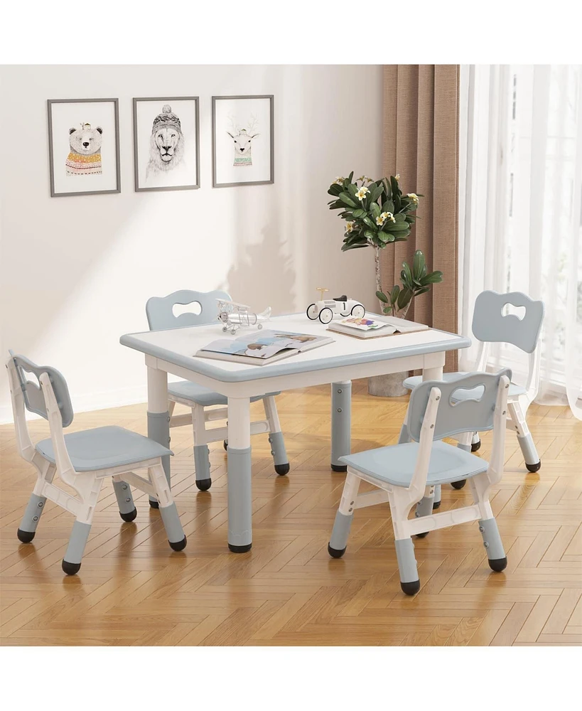 gaomon Adjustable Kids Table & 4 Ergonomic Chairs Set