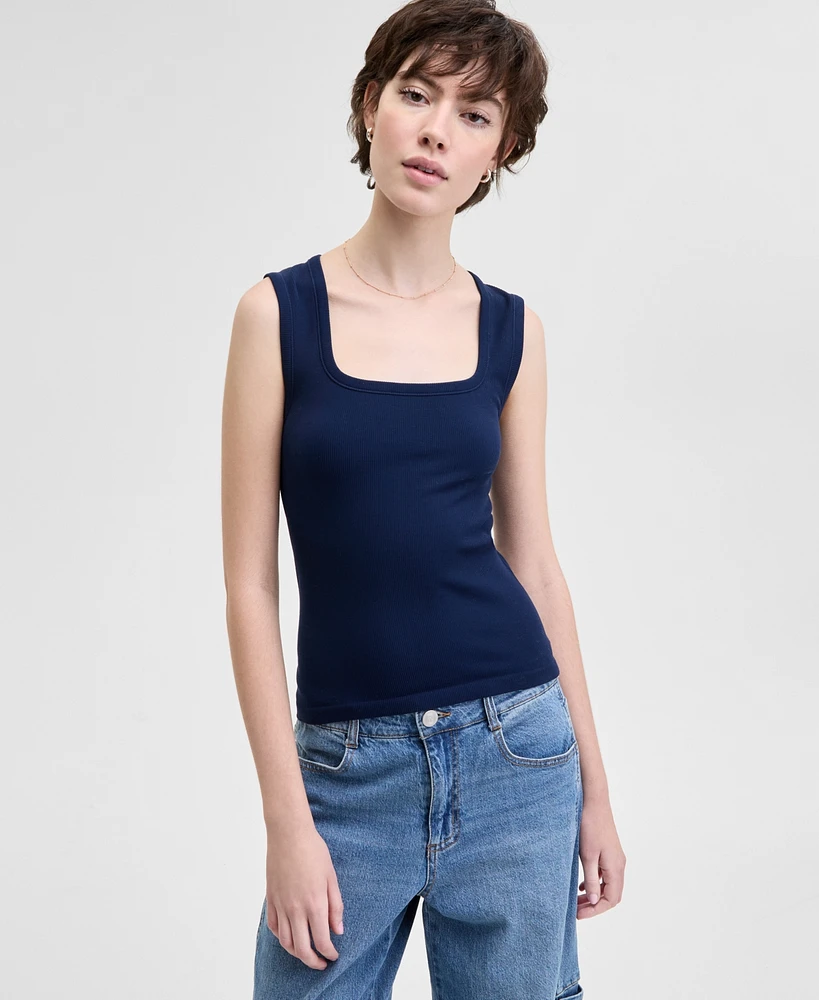 And Now This Women's Ribbed Seamless Square-Neck Tank Top, Created for Macy's