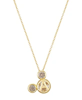 Disney Cubic Zirconia Mickey Mouse Dream Initial Pendant Necklace