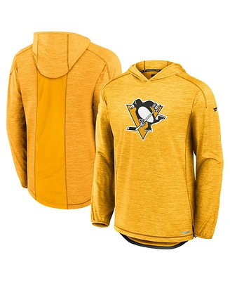 Fanatics Men's Gold Pittsburgh Penguins Authentic Pro Rink Lightweight Pullover Hoodie