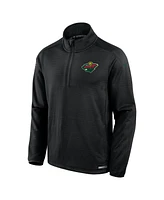 Fanatics Men's Black Minnesota Wild Authentic Pro Rink Quarter-Zip Jacket