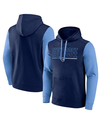 Fanatics Men's Navy/Light Blue Tennessee Titans Outline Pullover Hoodie