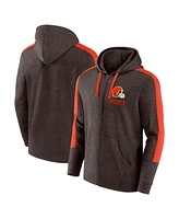 Fanatics Men's Heather Brown Cleveland Browns Gains Full-Zip Hoodie