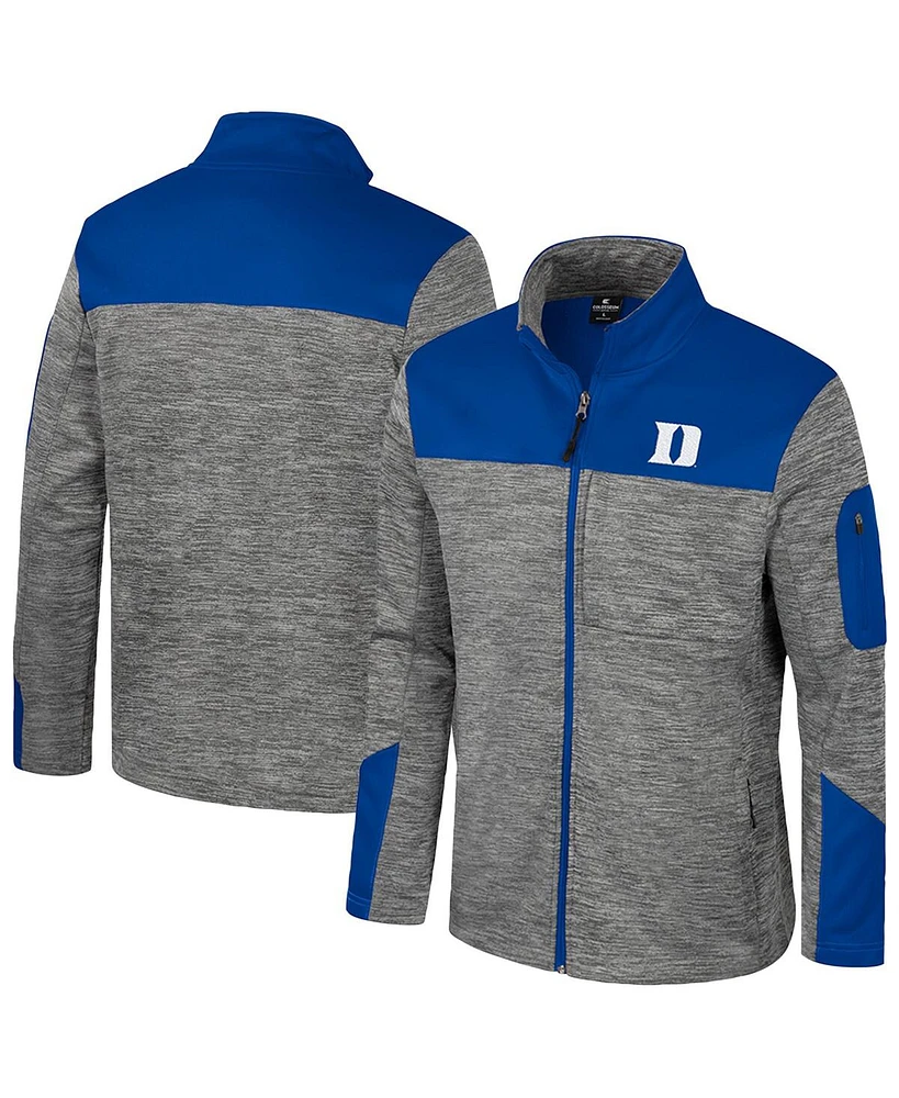 Colosseum Men's Gray/Royal Duke Blue Devils Guard Full-Zip Jacket