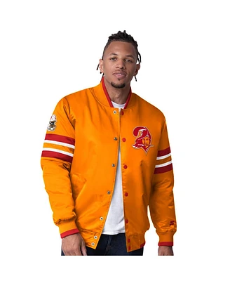 Starter Men's Orange Tampa Bay Buccaneers Vintage Logo Scout I Full-Snap Varsity Jacket