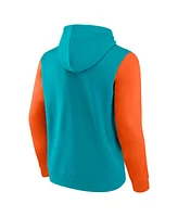 Fanatics Men's Aqua/Orange Miami Dolphins Outline Pullover Hoodie