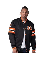 Starter Men's Black Cincinnati Bengals Scout I Full-Snap Varsity Jacket