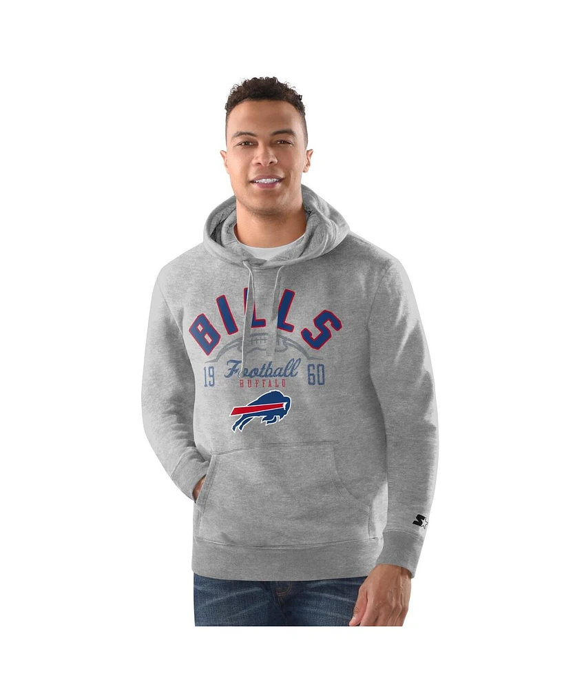 Starter Men's Heather Gray Buffalo Bills Pullover Hoodie