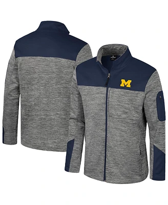 Colosseum Men's Gray/Navy Michigan Wolverines Guard Full-Zip Jacket