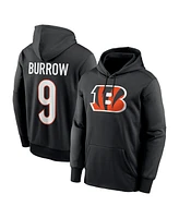 Nike Men's Joe Burrow Black Cincinnati Bengals Player Name Number Performance Pullover Hoodie