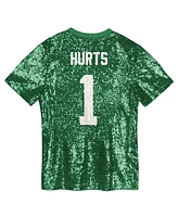 Outerstuff Big Girls Jalen Hurts Kelly Green Philadelphia Eagles Sequin V-Neck Fashion Jersey