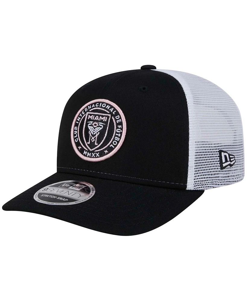 New Era Men's Black Inter Miami Cf 9SEVENTY Coolera Trucker Stretch-Snap Adjustable Hat