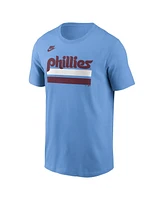 Nike Men's Light Blue Philadelphia Phillies Two Bar Cooperstown Collection Wordmark T-Shirt