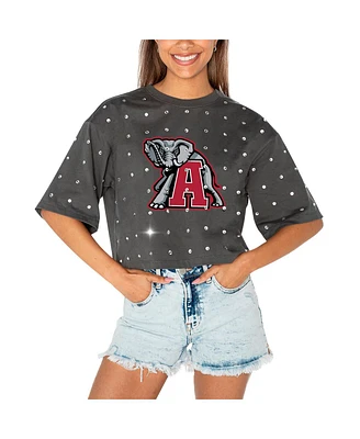 Gameday Couture Women's Gray Alabama Crimson Tide Go Time Rhinestone Crop T-Shirt