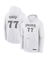 Nike Big Boys and Girls Luka Doncic White Dallas Mavericks 2024/25 City Edition Name Number Pullover Hoodie