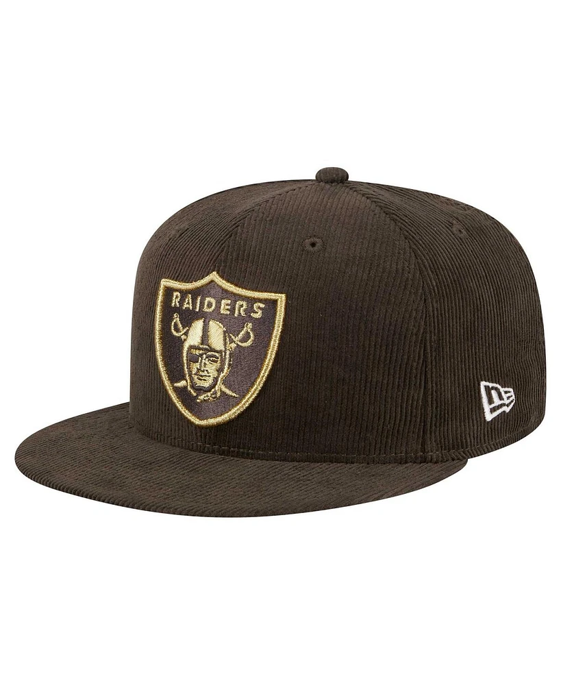 New Era Men's Brown Las Vegas Raiders Choco Cord 59FIFTY Fitted Hat