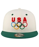 New Era Men's Cream/Hunter Green Team Usa Chrome 9FIFTY Snapback Hat