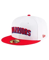 New Era Men's White/Red Golden State Warriors 2024/25 Classic Edition Jersey Hook 59FIFTY Fitted Hat