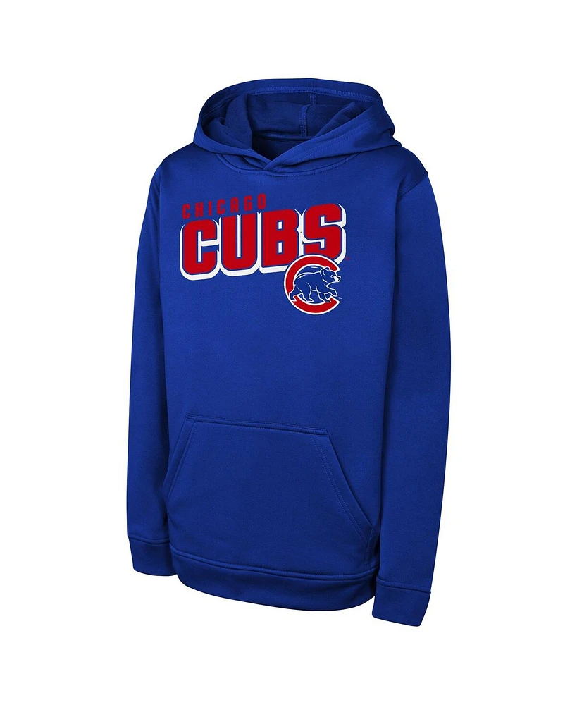 Outerstuff Big Boys and Girls Royal Chicago Cubs Cyber Punk Pullover Hoodie