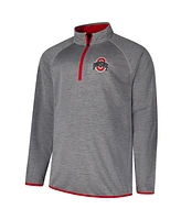 Fanatics Men's Charcoal Ohio State Buckeyes Raglan Big Tall Quarter-Zip Top