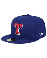 New Era Men's Royal Texas Rangers Checkered Undervisor 59FIFTY Fitted Hat