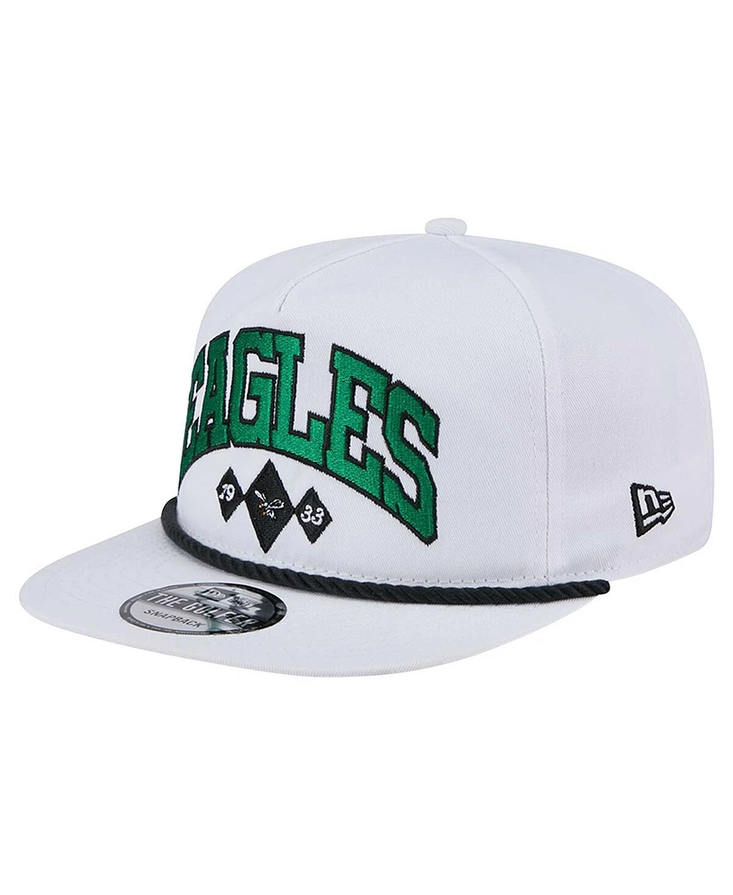 New Era Men's White Philadelphia Eagles Diamond Golfer Snapback Hat