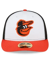 New Era Men's White/Orange Baltimore Orioles 2024 Mlb Postseason Side Patch Low Profile 59FIFTY Fitted Hat