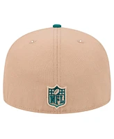 New Era Men's Tan Philadelphia Eagles Logo Main 59FIFTY Fitted Hat