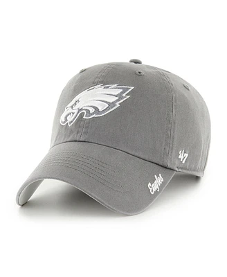 '47 Brand Women's Gray Philadelphia Eagles Luminance Cheer Clean Up Adjustable Hat