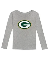 Outerstuff Preschool Heather Gray Green Bay Packers Long Sleeve T-Shirt and Pants Sleep Set