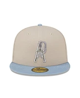 New Era Men's Stone/Light Blue Houston Oilers City Originals Lifestyle Two-Tone 59FIFTY Fitted Hat